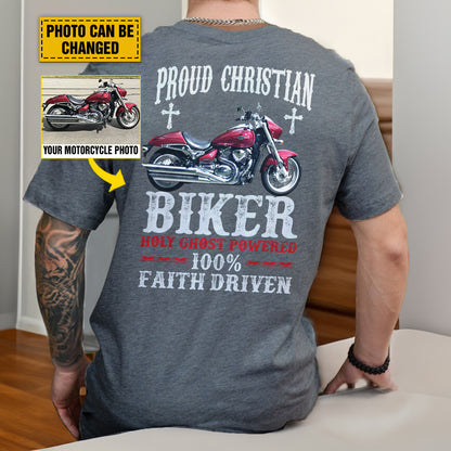 Teesdily | Customized Christian Motorcycle Shirt, Proud Christian Biker Back Design Sweatshirt Hoodie Mug, Jesus Lover Gifts, Christian Biker Apparel