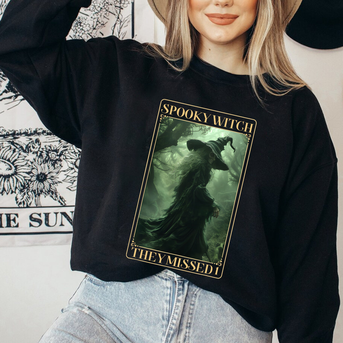 Teesdily | Spooky Witch Shirt, Halloween Witch Spooky Sweatshirt, They Missed 1 Hoodie, Spooky Vibes Social Club T-shirt, Halloween Gifts Women