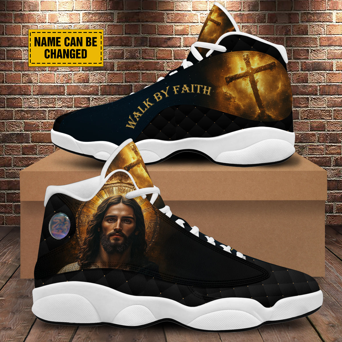 Teesdily | Custom Jesus Walk By Faith Shoes, Christian Basketball Shoes For Men Women, Christ Faith Religious Running Shoes, Gift For Jesus Lovers