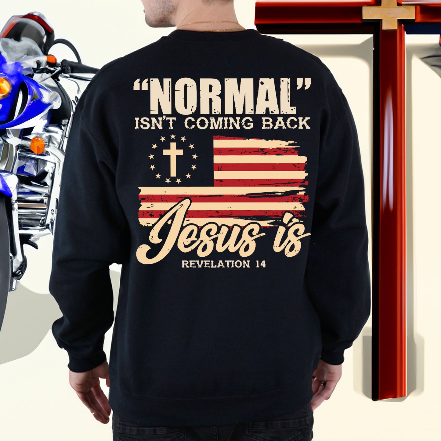 Teesdily | American Flag Patriotism Shirt, Normal Isn't Coming Back Jesus Is Back Design Sweatshirt Hoodie Mug, Independence Day Gifts