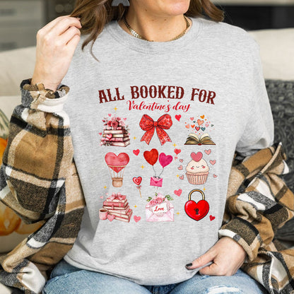 Teesdily | All Booked For Valentine's Day Shirt, Valentine Coquette Sweatshirt, Valentine's Day Coquette Bow Hoodie Mug Lover