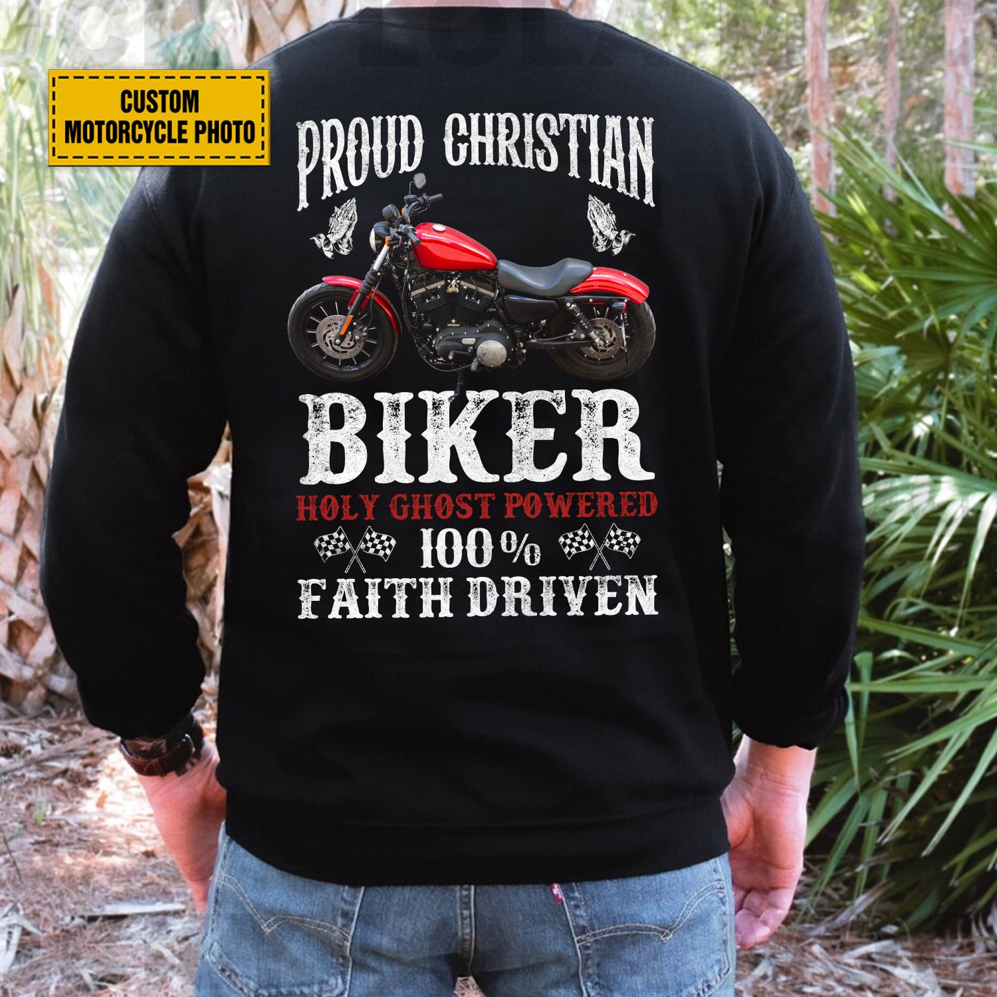 Teesdily | Christian Biker Customized Graphic Tees Men, Motorcycle Faith Driven Men's T-shirts Hoodie Sweatshirt Mug, Speed Lover Gifts, Biker Tops