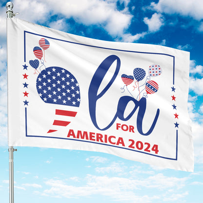 Teesdily | Comma La Flag Home, Comma La For America 2024 House Flag, Patriot Garden Flag Banner, First Female History, Girl Power Madam Women Gift