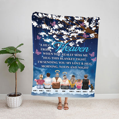 Teesdily | Customized Loss Of Beloved Ones Throw Blanket To Family A Hug From Heaven When You Really Miss Me Sympathy Gifts