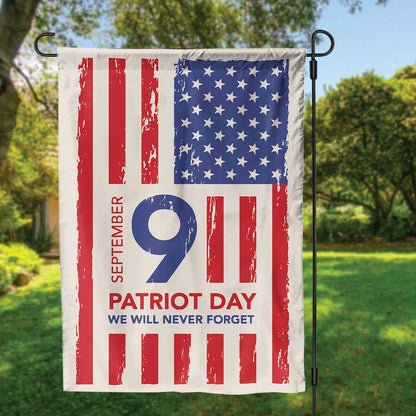 Teesdily | Never Forget 911 House Flag, 911 Patriot Day Garden Flag, American Flag September 11th Patriot Day, Memorial Day Never Forget Yard Flag