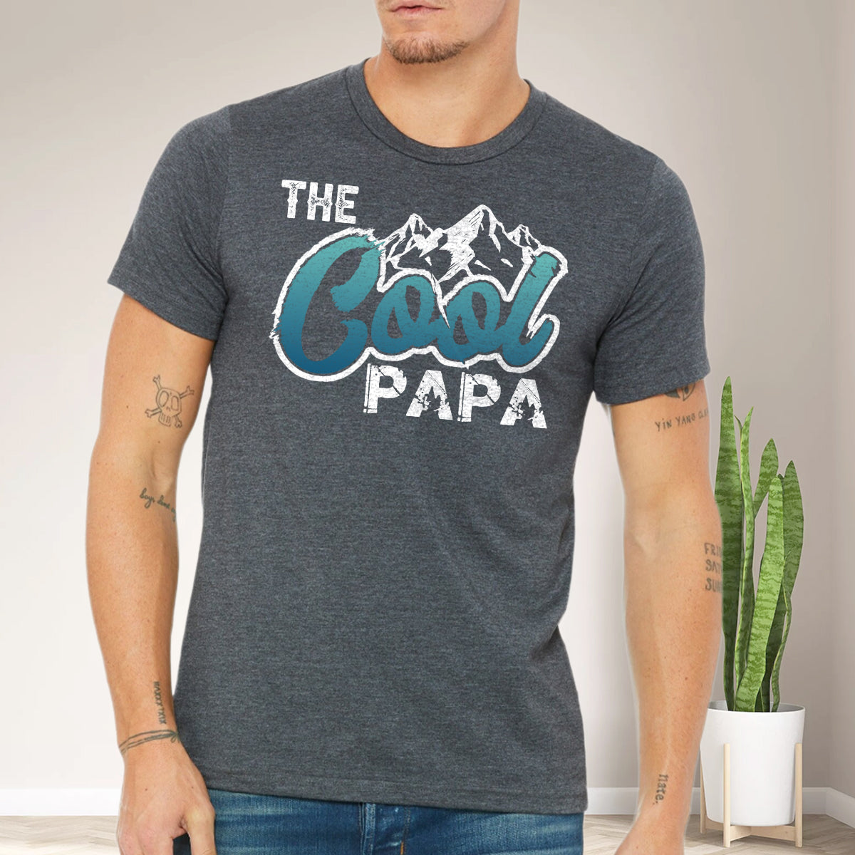 Teesdily | Papa Mountain Shirt, The Cool Papa Shirt, Father's Day Gift, Gift For Dad Unisex Tshirt Hoodie Sweatshirt Mug