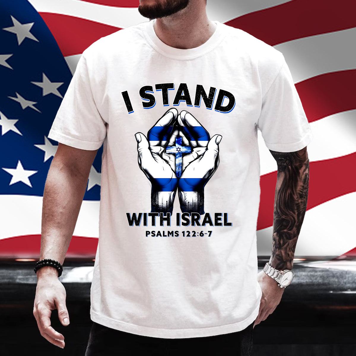 Teesdily | I Stand With Israel Jesus Shirt, Israel Flag Hoodie Sweatshirt Mug, Jesus Lovers Gifts, Israel Support Tee