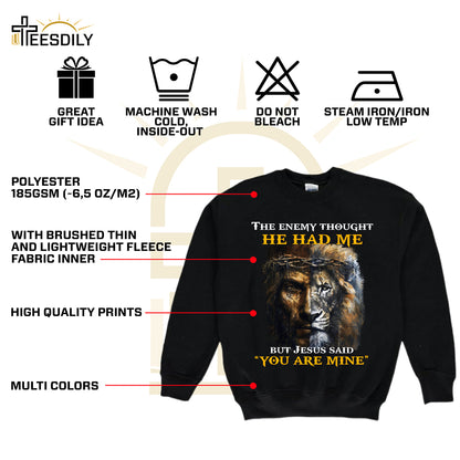 Teesdily | Jesus Lion Of Judah Shirt, Jesus Said You Are Mine Sweatshirt Hoodie Mug, Christian Gifts, Jesus Lovers Tee, God Faith Believers Apparel