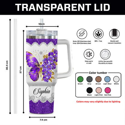 Teesdily | Customized Butterfly Jewelry Tumbler With Handle, You Are Far More Precious Than Jewels 40 oz Tumbler, Christian Gifts For Girl Women