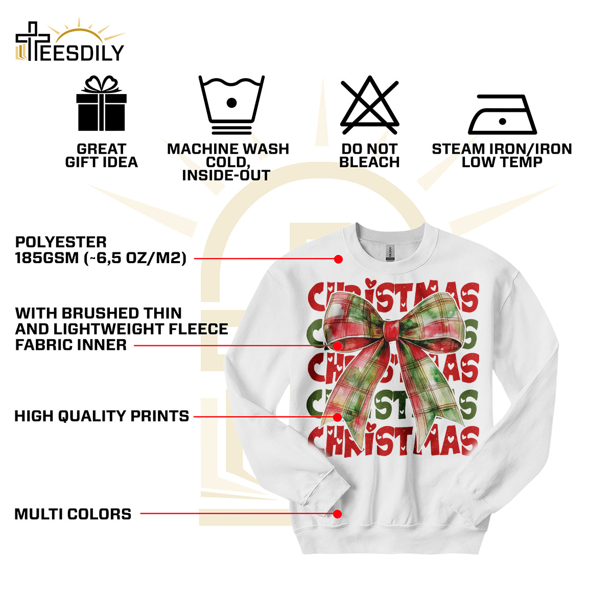 Teesdily | Christmas Coquette Bow Shirt, Coquette Christmas Sweatshirt, Christmas Bow Sweater, Holiday Hoodie, Retro Christmas Gift