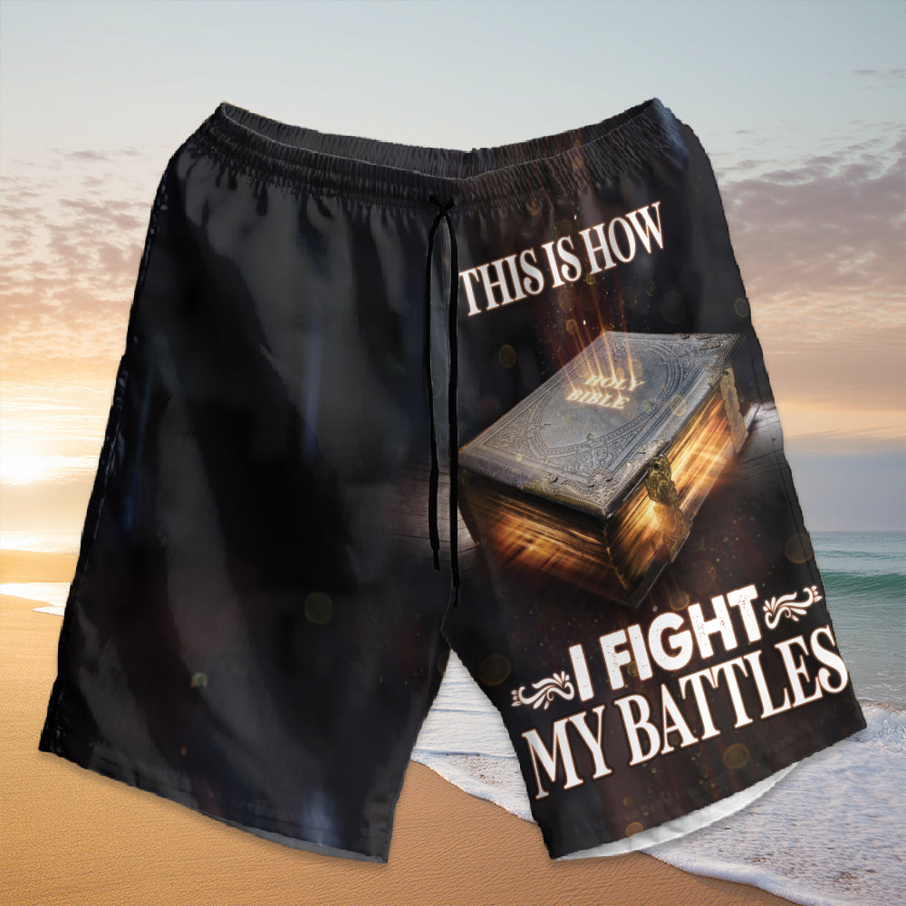 Teesdily | Personalized Jesus Bible Hawaiian Shirt, This Is How I Fight My Battles Hawaiian Set, Jesus Lovers Gifts, Christian Hawaii Summer Shirt