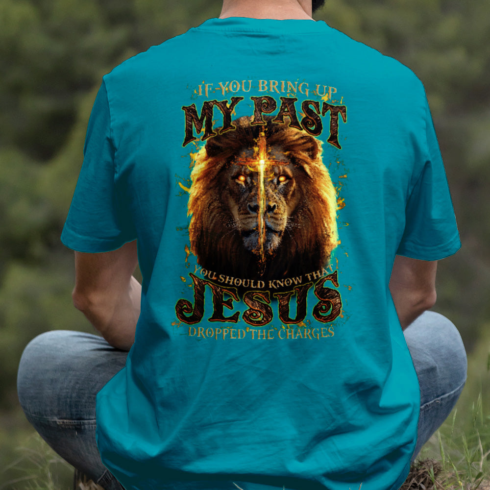 Teesdily | Jesus Christ Lion Cross Shirt, Jesus Dropped The Charges Lion Sweatshirt, Faith Religious Hoodie Mug, Jesus Lover Gift