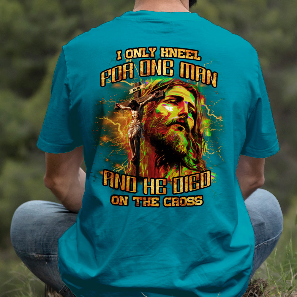 Teesdily | I Only Kneel For One Man And He Died On The Cross Shirt, Jesus Christ Cross Sweatshirt, Faith Religious Hoodie Mug