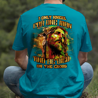 Teesdily | I Only Kneel For One Man And He Died On The Cross Shirt, Jesus Christ Cross Sweatshirt, Faith Religious Hoodie Mug