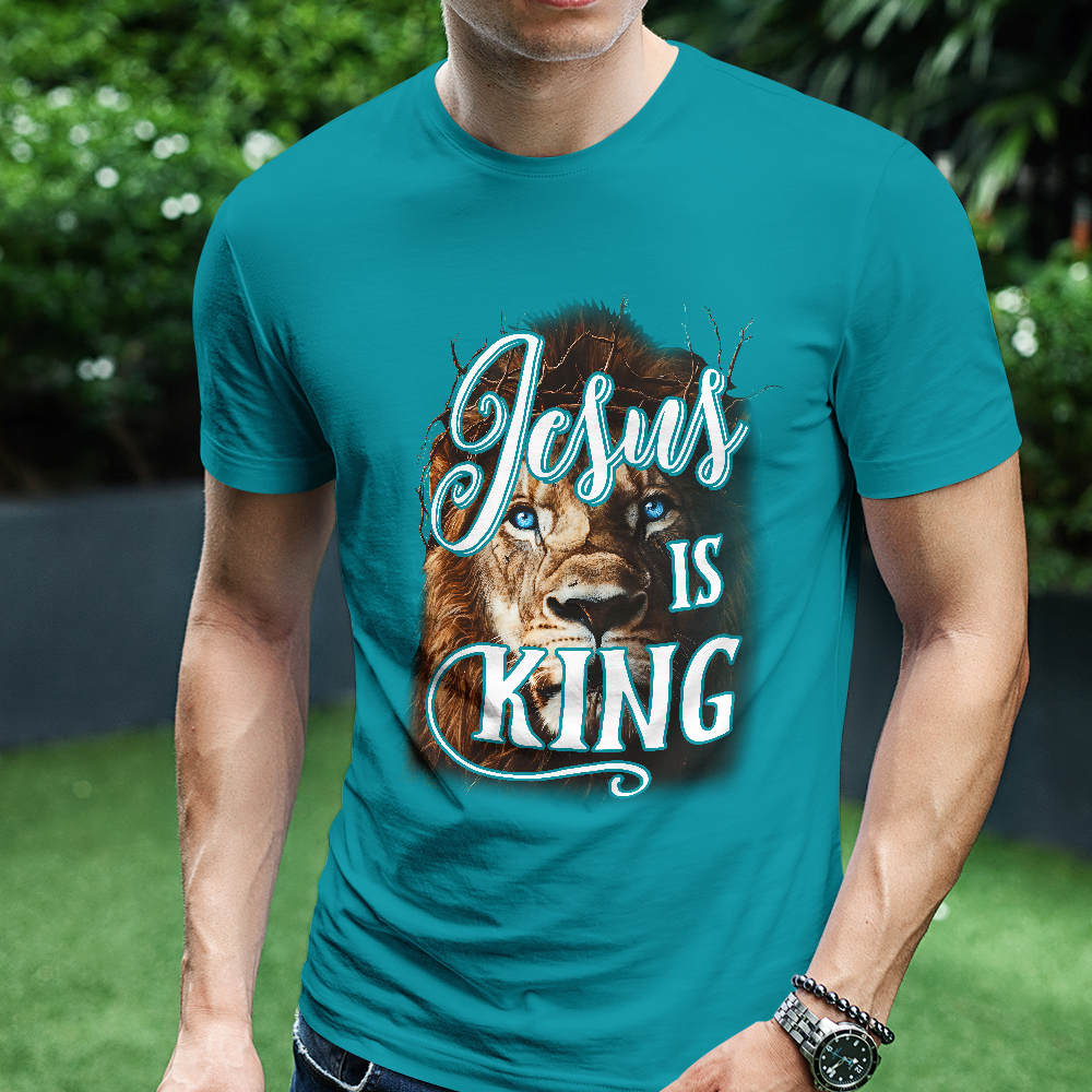 Teesdily | Jesus Is King Christian Shirt, Lion Of Judah Faith Sweatshirt,  Jesus Lion Hoodie Mug, Faith Tee Religious Gift