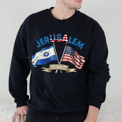 Teesdily | United We Stand With Jerusalem Shirt, Jerusalem Flag Shirt, Jerusalem Support Unisex Tshirt Hoodie Sweatshirt Mug