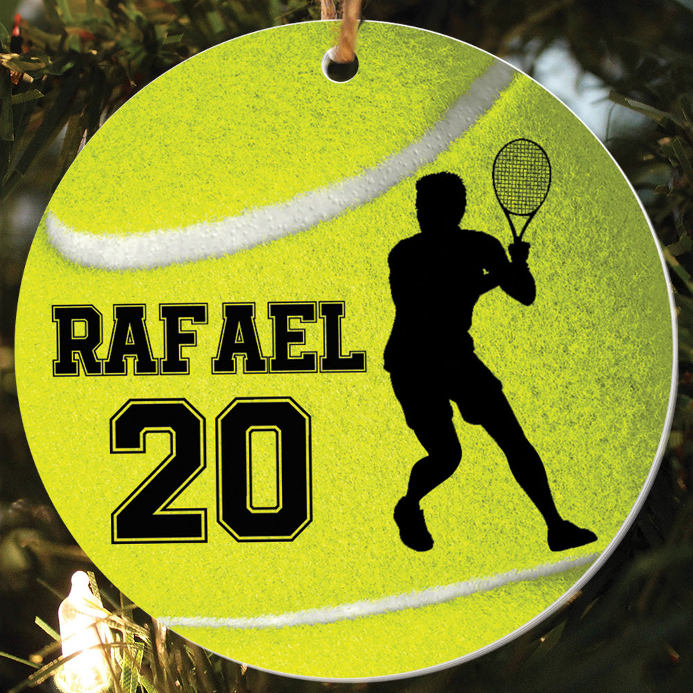 Teesdily | Personalized Tennis Ornament, Tennis Player Ornament Christmas, Tennis Team Tennis Life Ornament, Christmas Gift Coach