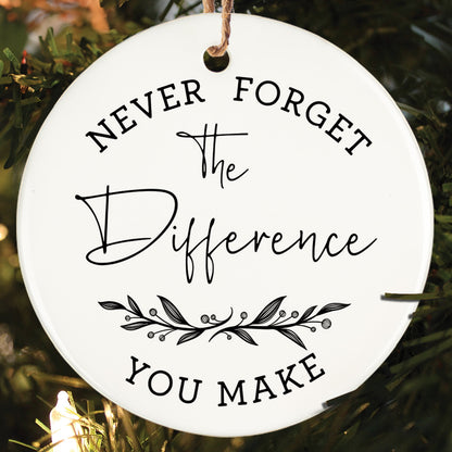 Teesdily | Customized Social Worker Christmas Ornament, Thank You Never Forget Difference Social Work Ornament, Xmas Gift