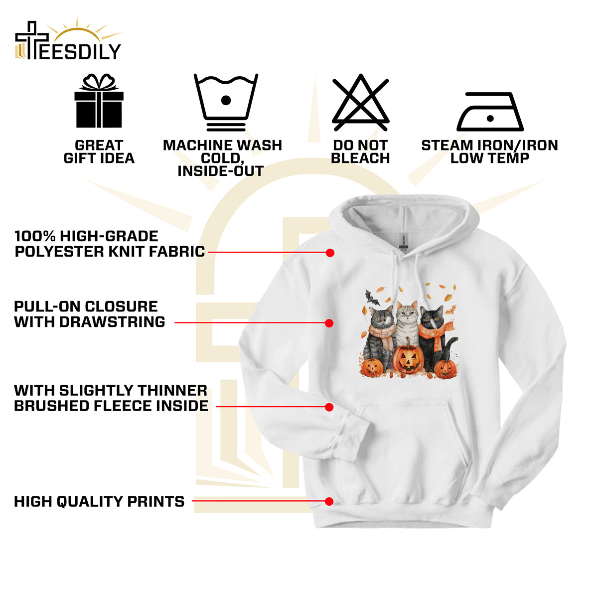 Teesdily | Halloween Cool Cats Shirt, Halloween Cat Pumpkin Bat Sweatshirt Hoodie Mug, Halloween Fall Spooky Season T-shirt, Cat Lover Gifts