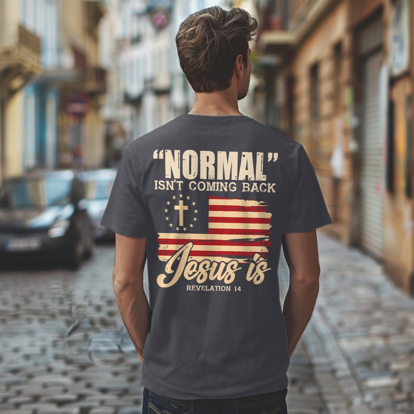 Teesdily | American Flag Patriotism Shirt, Normal Isn't Coming Back Jesus Is Back Design Sweatshirt Hoodie Mug, Independence Day Gifts