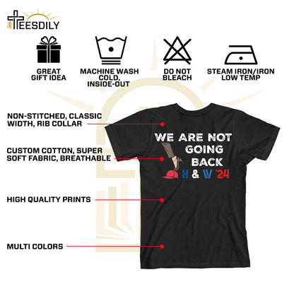 Teesdily | We Are Not Going Back Shirt, High Heels And Red Baseball Cap T-shirt, Not Going Back Sweatshirt, Comma Hoodie Mug Women Rights Gift