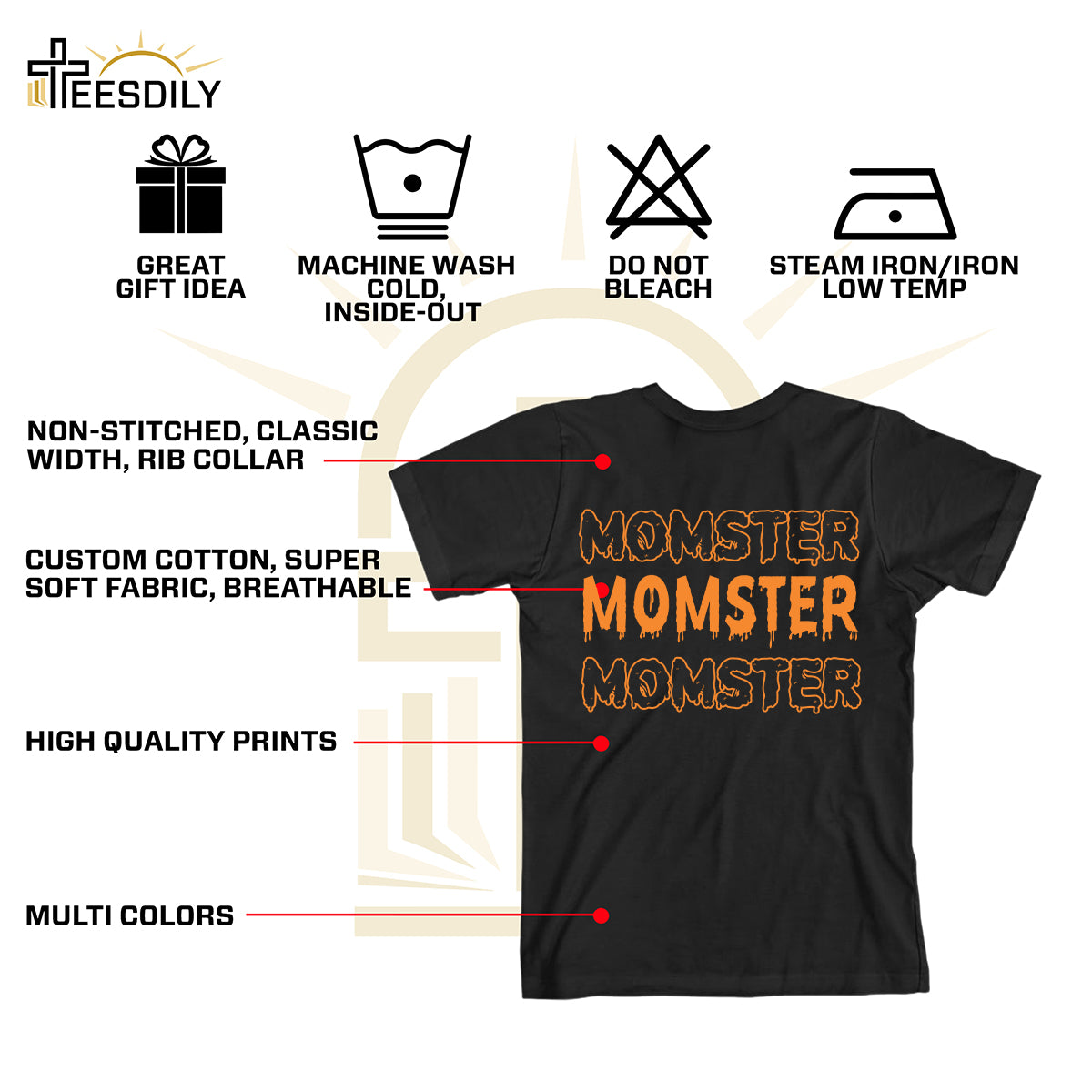 Teesdily | Dad Mom Halloween Shirt, Momster Dadcula Tee Sweatshirt Hoodie Mug, Momster Halloween Costume, Halloween Lovers Gifts, Mom Dad Gifts