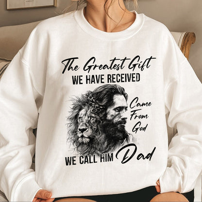 Teesdily | Jesus Lion Shirt, We Call Him Dad Shirt, Christian Father's Day Gift, God Gift, Unisex Tshirt Hoodie Sweatshirt Mug, Jesus Lover Gift