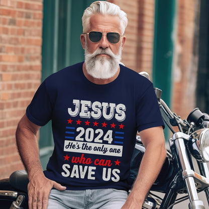 Teesdily | Jesus American Shirt, Jesus Who Can Save Us Tee Sweatshirt Hoodie Mug, Patriotic Christian Tee, Jesus Lover Gift, Patriotic Jesus Gift