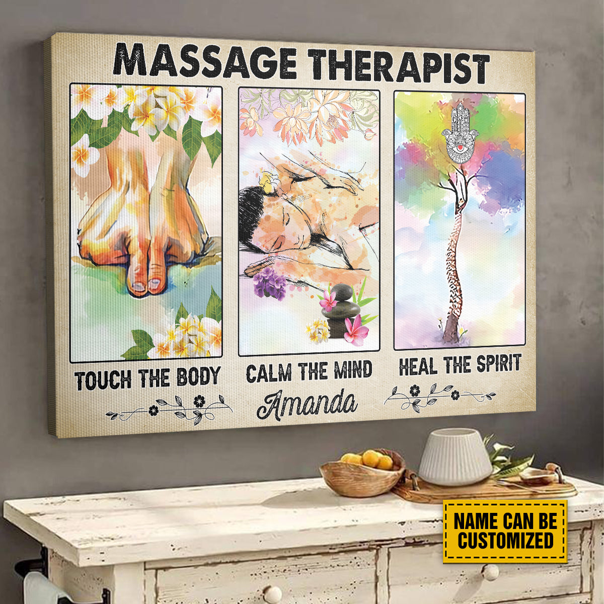 Teesdily | Massage Therapist Customized Art Painting Massage Therapy Poster Massage Therapist Office Decor Massage Therapist Graduation Gifts