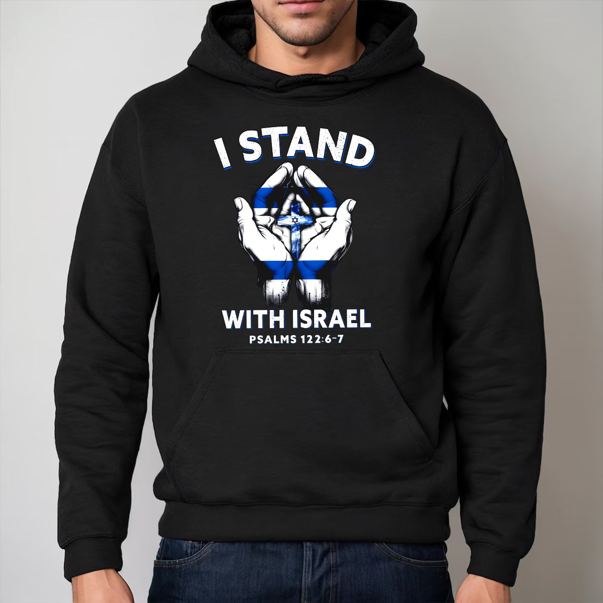 Teesdily | I Stand With Israel Back Design Tshirt, Jesus Hoodie Sweatshirt Mug, Israel Flag Shirt, Israel Support Gifts