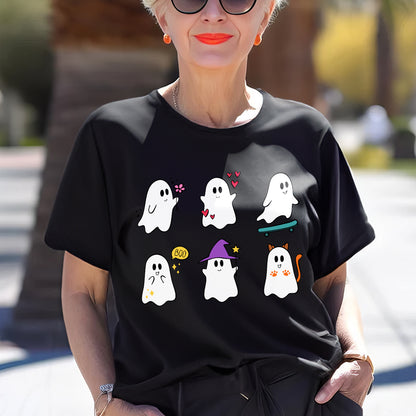 Teesdily | Halloween Cute Ghost Shirt, Halloween Spooky Ghost Flying Tee Sweatshirt Hoodie Mug, Halloween Symbol Gifts, Baby Boo Spooky Tee