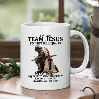 Teesdily | Jesus Warrior Of God Shirt, I'm On Team Jesus Hoodie Sweatshirt Mug, Bible Verse Pullover, God Faith Believer Gifts, Unisex Apparel