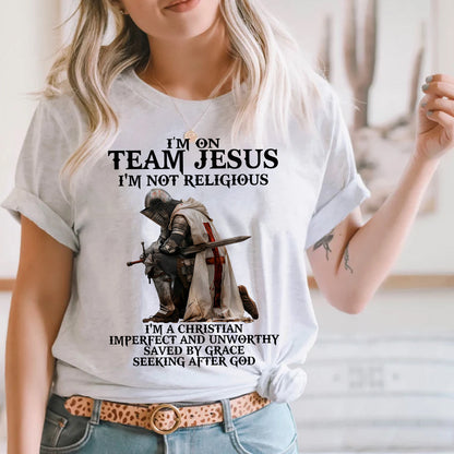 Teesdily | Jesus Warrior Of God Shirt, I'm On Team Jesus Hoodie Sweatshirt Mug, Bible Verse Pullover, God Faith Believer Gifts, Unisex Apparel