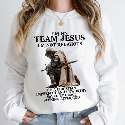 Teesdily | Jesus Warrior Of God Shirt, I'm On Team Jesus Hoodie Sweatshirt Mug, Bible Verse Pullover, God Faith Believer Gifts, Unisex Apparel