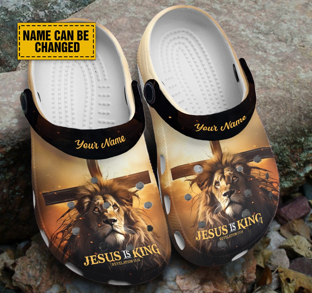 Teesdily | Jesus Is King Customized Jesus Clogs Shoes, Jesus God Backstrap Clogs, Catholic Christian Gifts, God Faith Believers Kid & Adult Unisex Clogs Shoes Eva