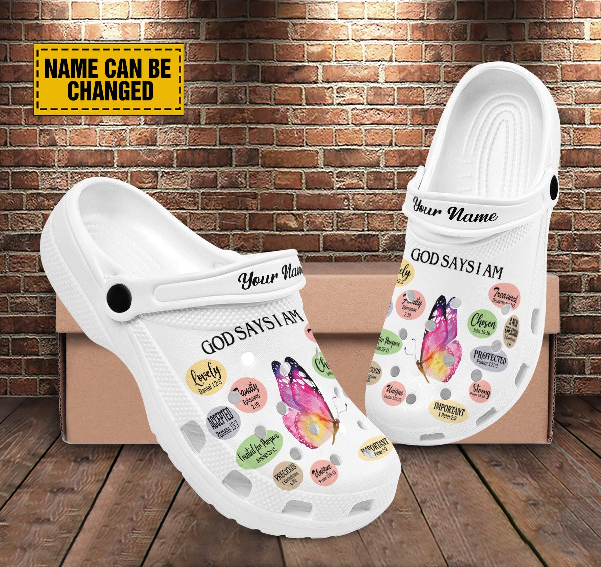 Teesdily | God Says I Am Strong Beautiful Chosen Loved Customized Jesus Clogs Shoes, Gift For Jesus Lovers, God Faith Believers Kid & Adult Unisex Clogs Shoes Eva