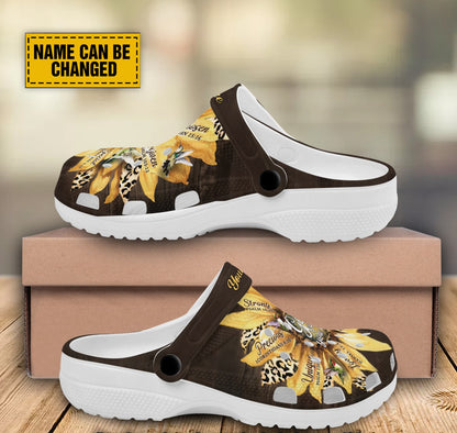Teesdily | God Says You Are Customized Clogs Shoes, Bible Verse Clogs Shoes, Sunflower Clogs Shoes, Gift For Jesus Lovers, God Faith Believers, Christian Gifts Kid & Adult Unisex Clogs Shoes Eva