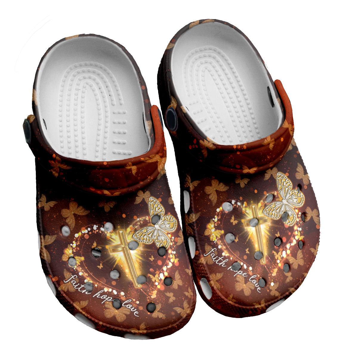 Teesdily | Faith Hope Love Customized Clog Shoes, Gift For Jesus Lovers, God Faith Believers, Christian Kid & Adult Eva Clogs