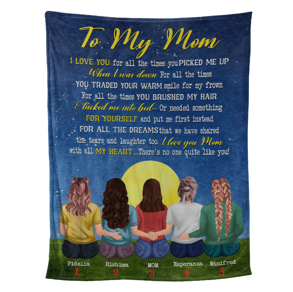 Teesdily | Personalized To My Mom Travel Blanket I Love You For All The Time You Picked Me Up Fleece Mommy Mother's Day Heartwarming Gifts