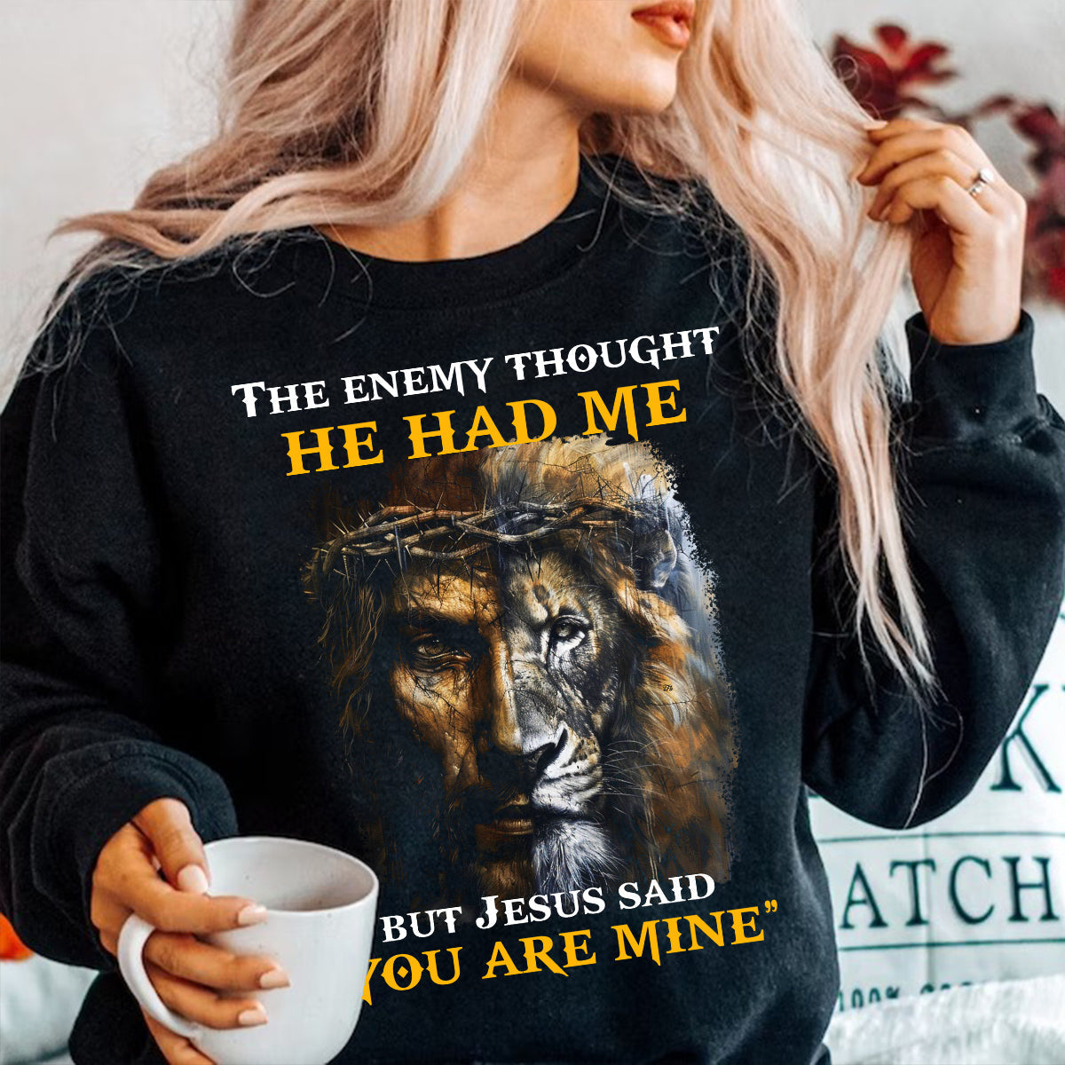 Teesdily | Lion Of Judah Shirt, Jesus Said You Are Mine Casual Shirt, Lion Of God Novelty Shirt, Jesus Lover Gift Unisex Tshirt Hoodie Sweatshirt Mug