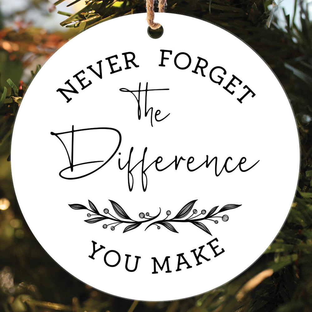 Teesdily | Customized Social Worker Christmas Ornament, Thank You Never Forget Difference Social Work Ornament, Xmas Gift