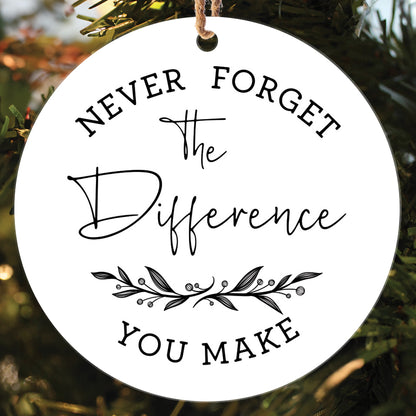 Teesdily | Customized Social Worker Christmas Ornament, Thank You Never Forget Difference Social Work Ornament, Xmas Gift