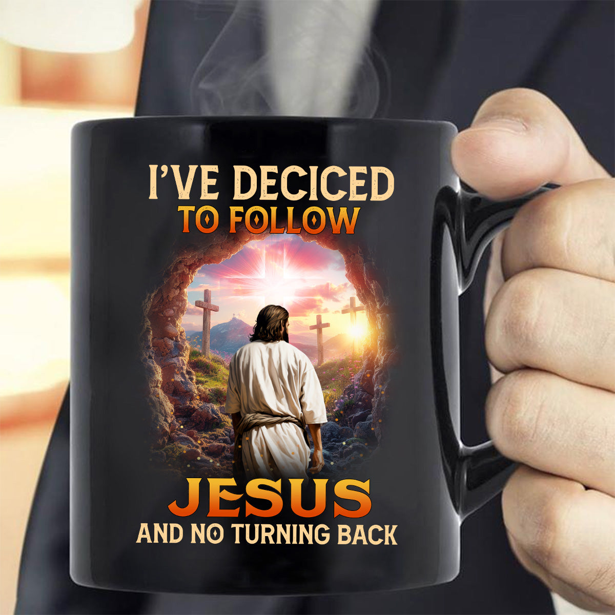 Teesdily | Christian Cross Shirt, I've Decided To Follow Jesus And No Turning Back Tee Sweatshirt Hoodie Mug, Jesus Lover Gift