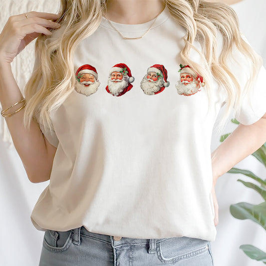 Teesdily | Santa Claus Sweatshirt, Vintage Santa Shirt Merry Christmas, Funny Santa Holiday Hoodie Mug, Christmas Gift Family