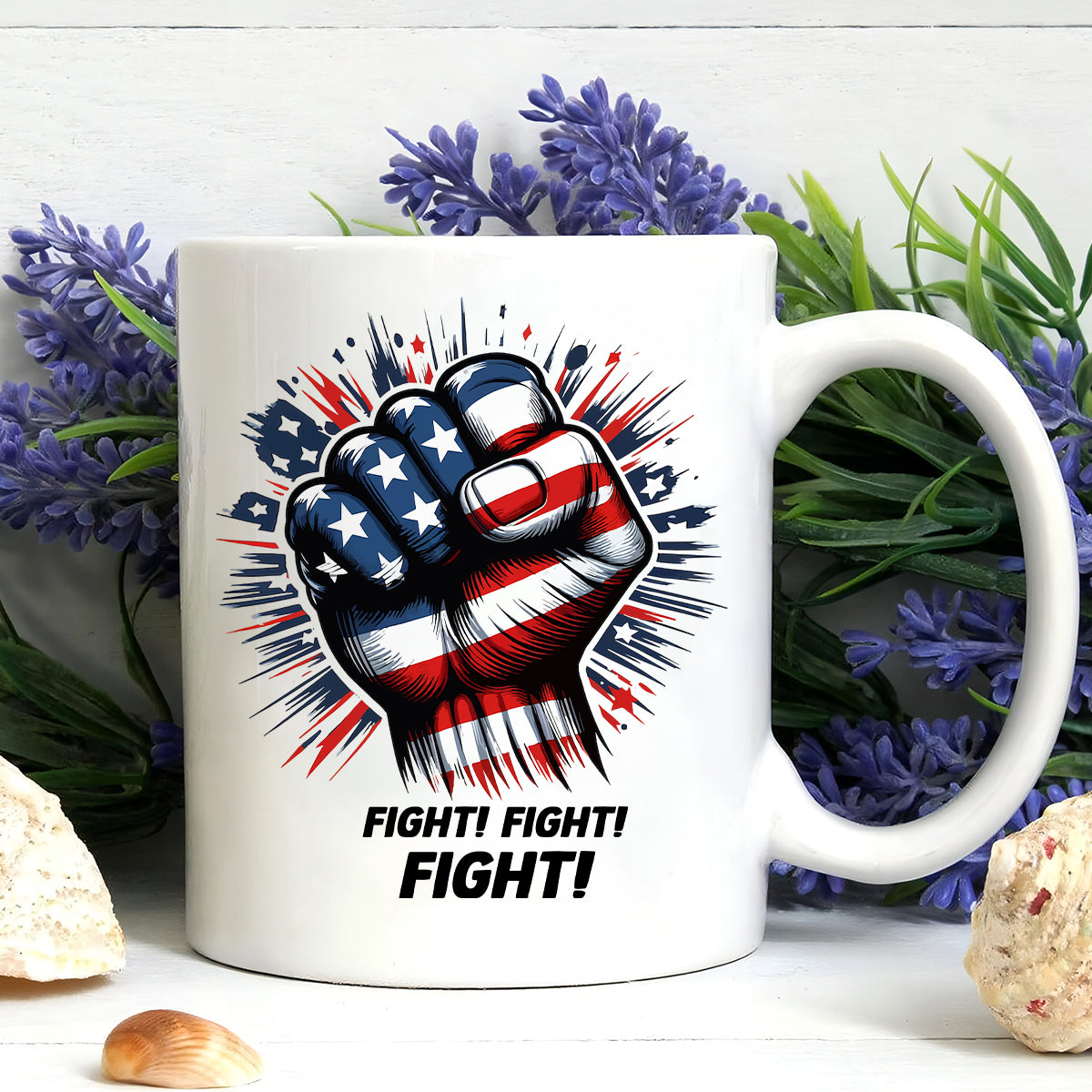 Teesdily | American Fight Unisex Shirt, Hand Fist American Flag Sweatshirt Hoodie Mug, American Pride Crewneck Shirt, Patriotic Gifts