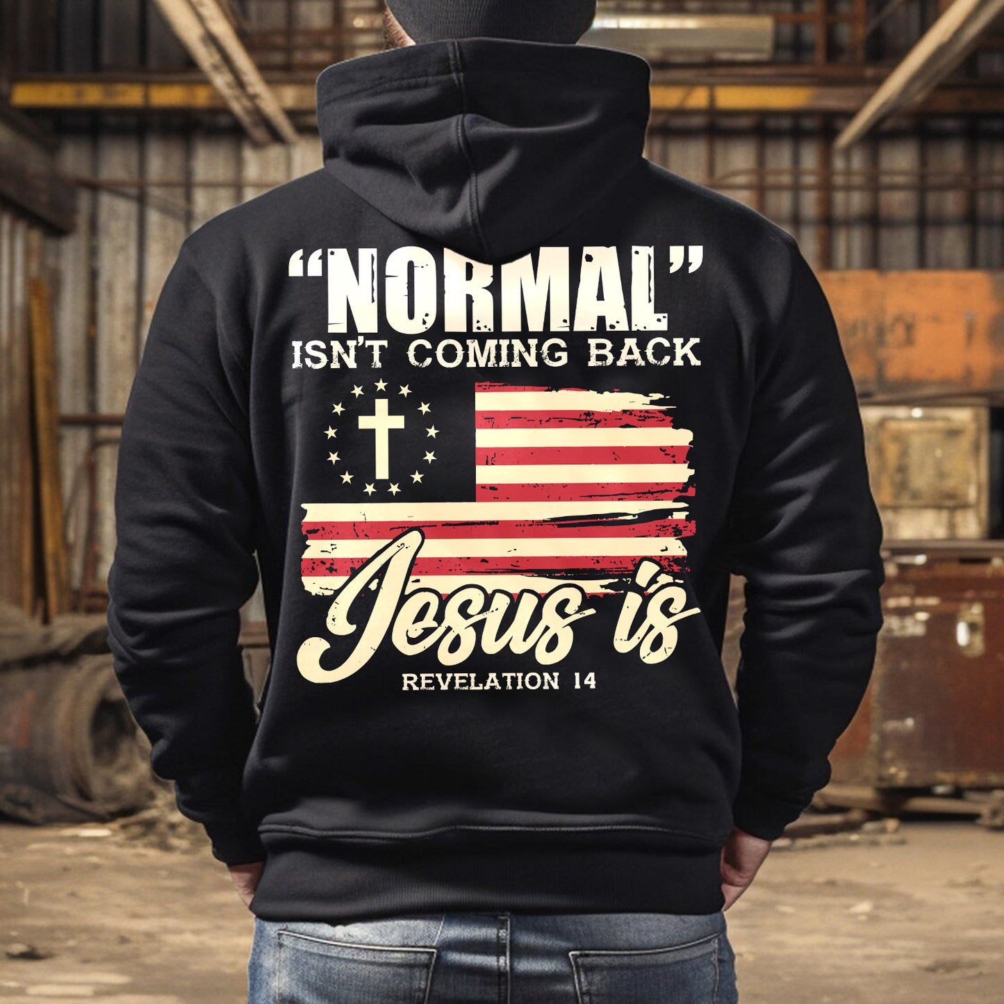 Teesdily | American Flag Patriotism Shirt, Normal Isn't Coming Back Jesus Is Back Design Sweatshirt Hoodie Mug, Independence Day Gifts