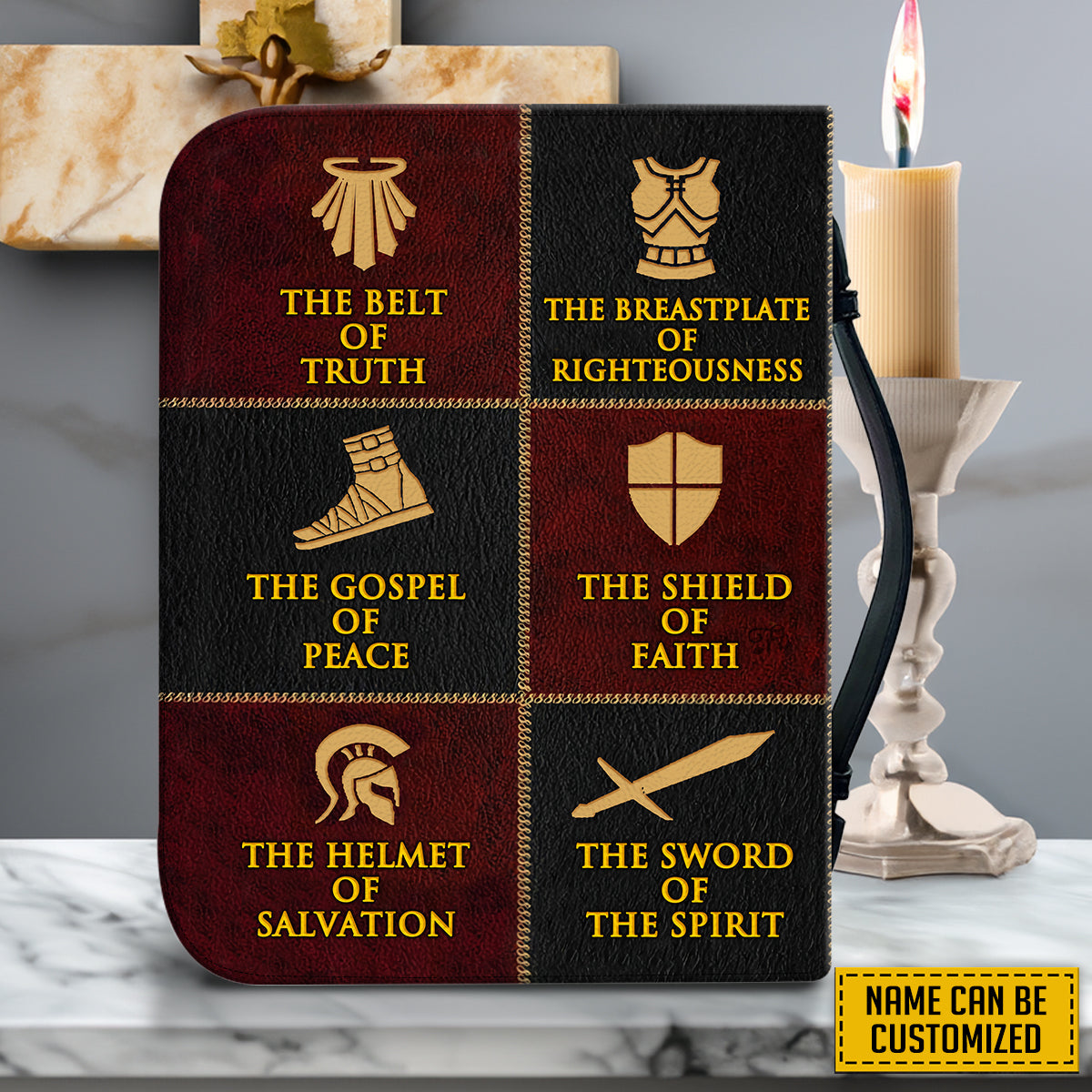 Teesdily | Customized Jesus Warrior Bible Cover, Put On The Full Armor Of God Bible Holder, Jesus Lovers Gifts, Bible Book Cover Christian Gifts