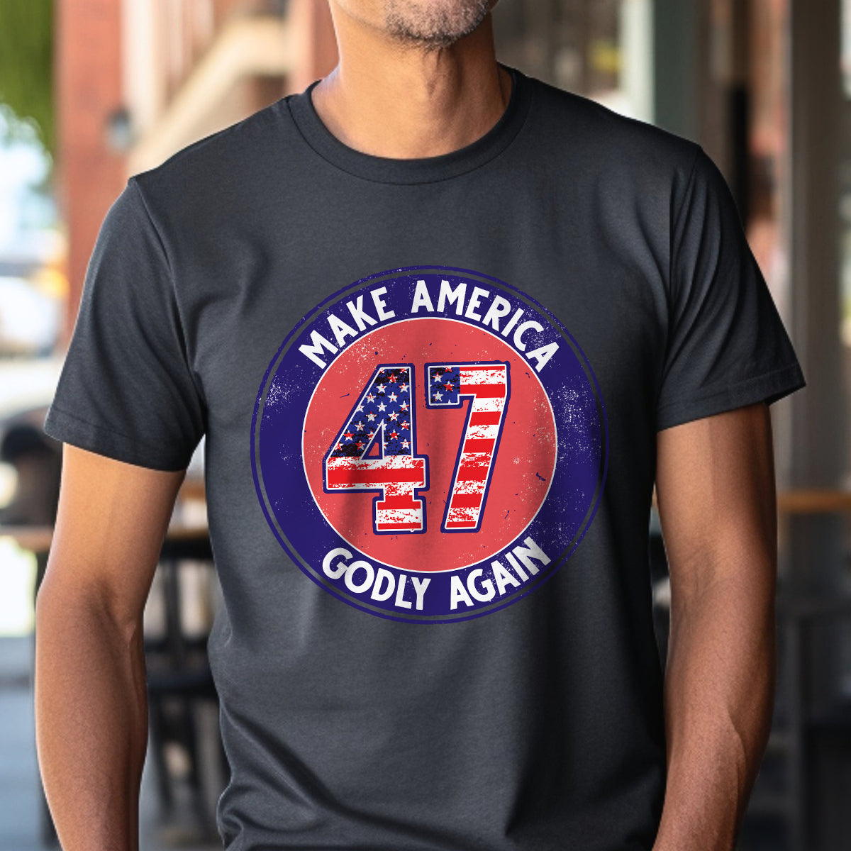 Teesdily | Make American Godly Again Shirt, American Flag Sweatshirt Hoodie Mug, Fight For America 2024 T-shirt, American Pride Tee, Patriotic Gift