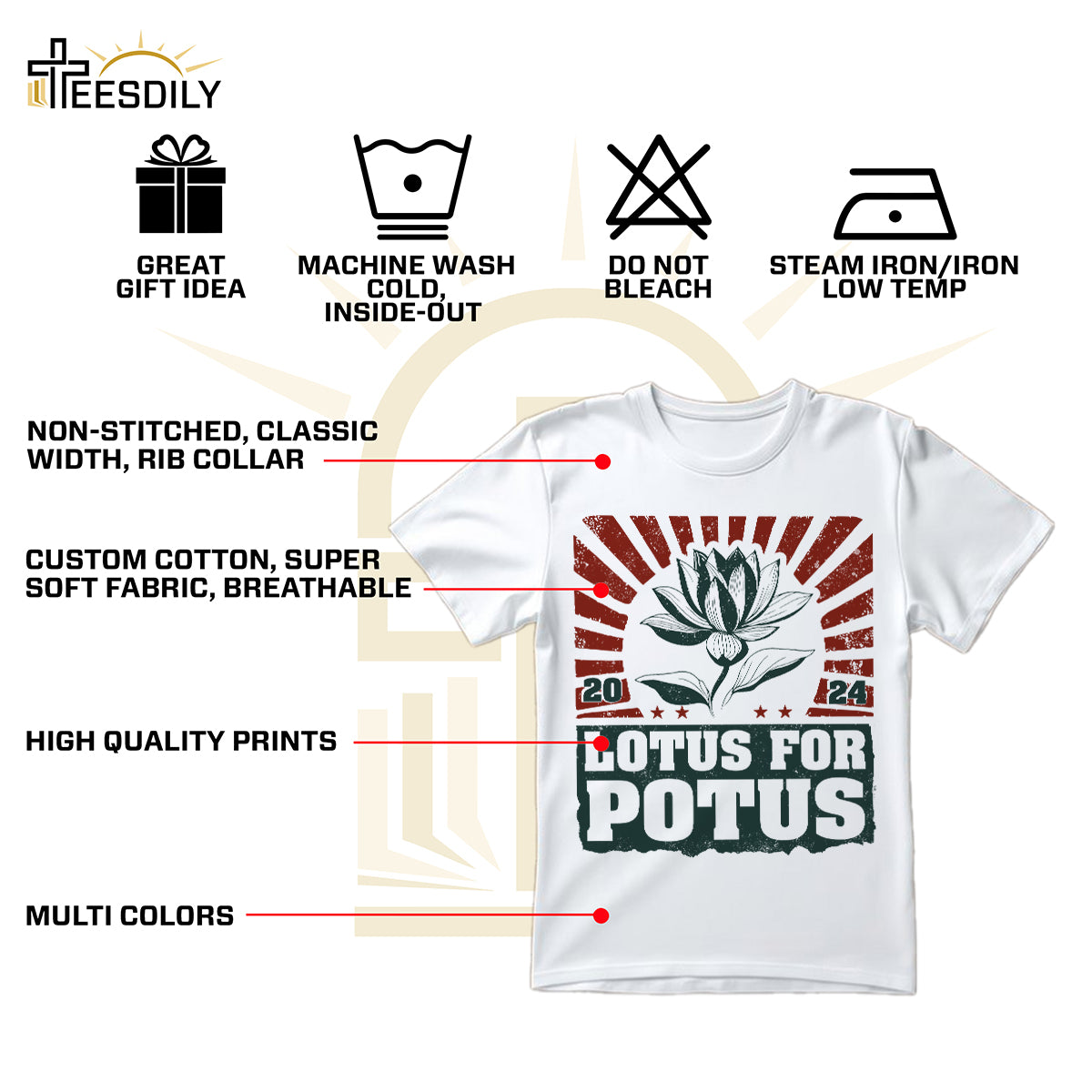 Teesdily | Lotus Shirt, Lotus For Potus T-shirt, Madame Leader Sweatshirt Hoodie Mug, Potus Shirt, Ka-mala Shirt, I'm Speaking Tee, Gift For Women