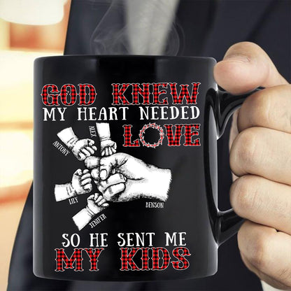 Teesdily | God Knew My Heart Needed Love So He Sent Me My Kids Father's Day, Jesus Lovers, Unisex Tshirt Hoodie Sweatshirt Mug